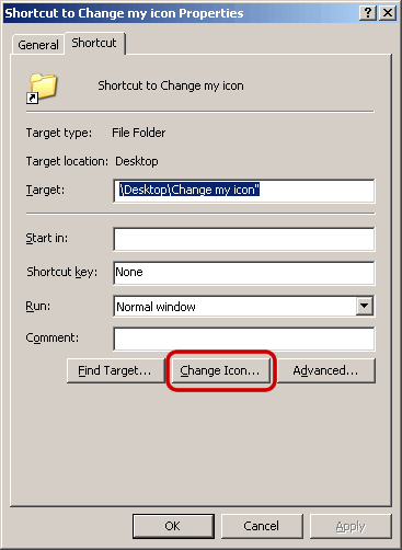 Click "Change Icon".